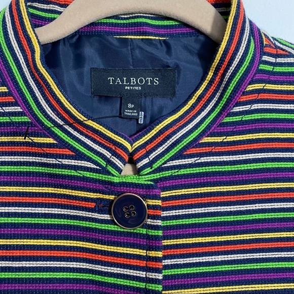 NEW Talbots Skirt Blazer Suit Set rainbow stripes - Picture 3 of 13